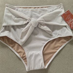 Brand new white ribbed tie up bottoms!